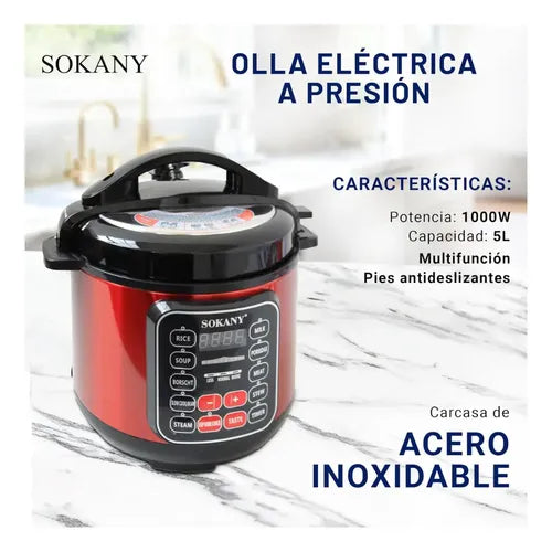 OLLA PRESION A VAPOR SOKANY 5 LITROS